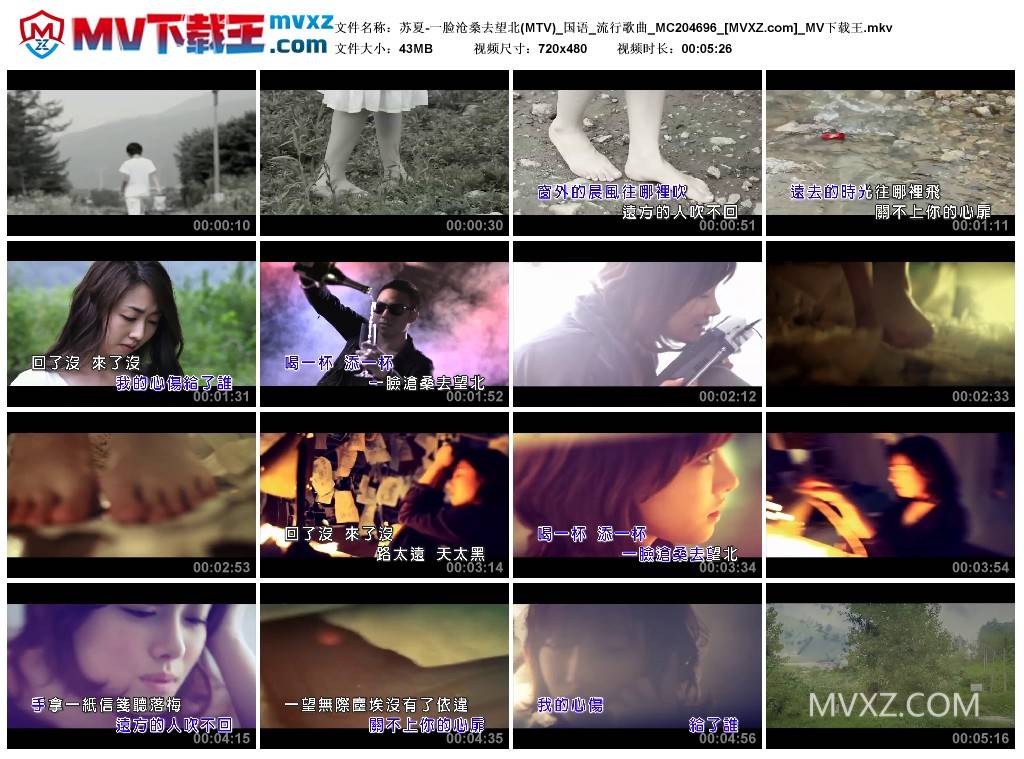 苏夏-一脸沧桑去望北(MTV)_国语_流行歌曲_MC204696